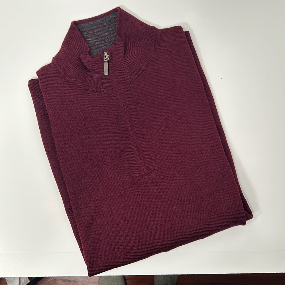 Men’s merino zip neck sweater M